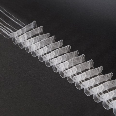 Taśma ołówek 7,7cm, marszczenie 1:2 transparentna TASMA0/T21/200/007700/1