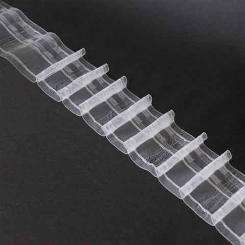Taśma ołówek na karnisz 7,5cm, marszczenie 1:2, transparentna TASMA0/T22/P20/007500/1