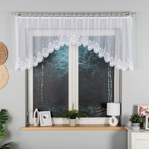 ŻANETA Firanka żakardowa gotowa, szerokość 300 x wysokość 80cm, kolor 001 biały 181043/FBL/001/300080/1