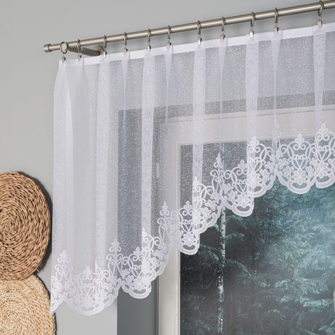 ŻANETA Firanka żakardowa gotowa, szerokość 300 x wysokość 80cm, kolor 001 biały 181043/FBL/001/300080/1