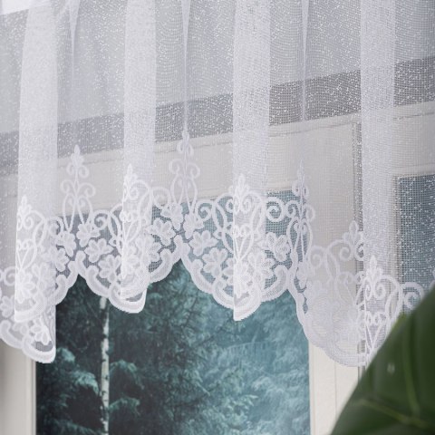 ŻANETA Firanka żakardowa gotowa, szerokość 300 x wysokość 80cm, kolor 001 biały 181043/FBL/001/300080/1