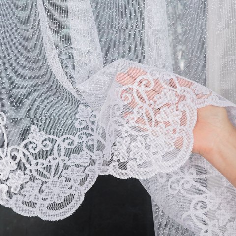 ŻANETA Firanka żakardowa gotowa, szerokość 300 x wysokość 80cm, kolor 001 biały 181043/FBL/001/300080/1