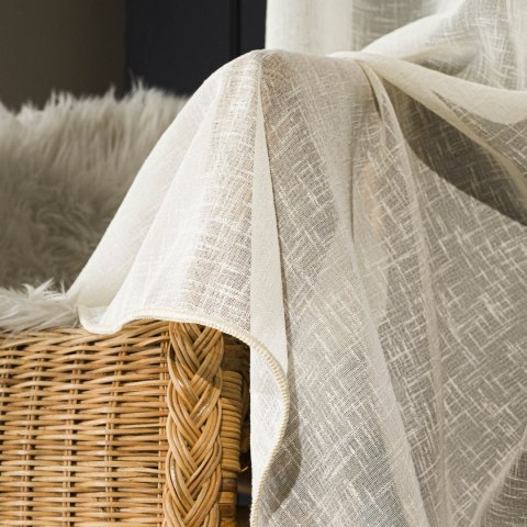 ELIORA Firana fantazyjna z ołowianką, wysokość 350cm, kolor 012 kremowy 723726/OLO/012/000350/1