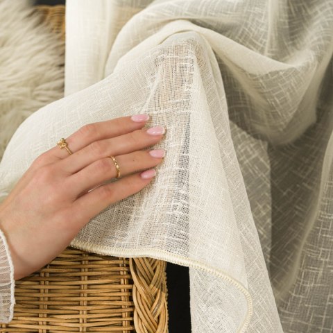 ELIORA Firana fantazyjna z ołowianką, wysokość 350cm, kolor 012 kremowy 723726/OLO/012/000350/1