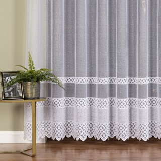 Firanka żakardowa pasowa, wysokość 250cm, kolor 001 biały 107627/000/001/000250/1
