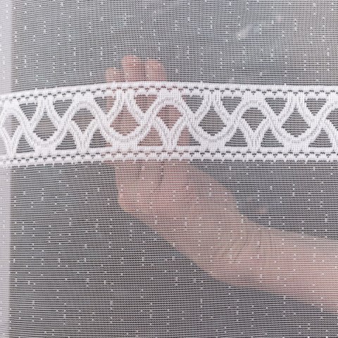Firanka żakardowa pasowa, wysokość 250cm, kolor 001 biały 107627/000/001/000250/1