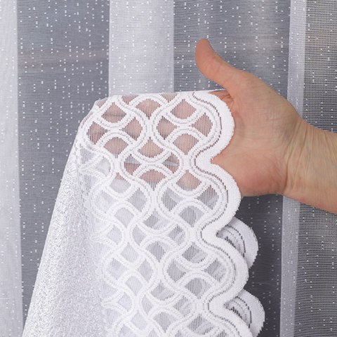 Firanka żakardowa pasowa, wysokość 250cm, kolor 001 biały 107627/000/001/000250/1