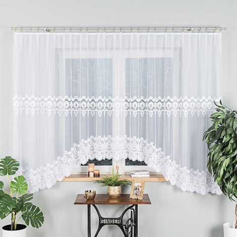 DARIA Firanka żakardowa gotowa, szerokość 350 x wysokość 175cm, kolor 001 biały 018982/FBL/001/350175/1