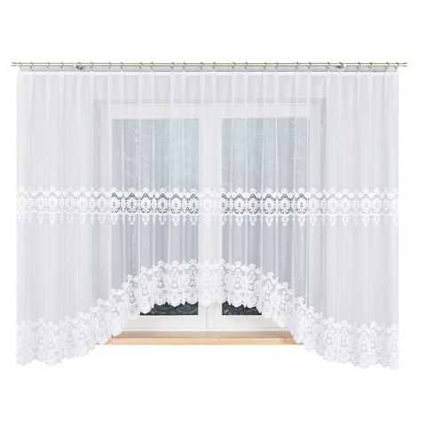 DARIA Firanka żakardowa gotowa, szerokość 350 x wysokość 175cm, kolor 001 biały 018982/FBL/001/350175/1