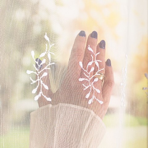 Firanka haftowana pasowa, wysokość 170cm, kolor 001 biały FH0043/768/001/000170/1