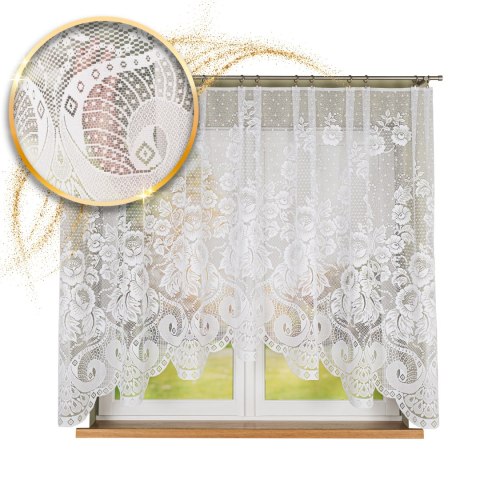 ADELAJDA Firanka żakardowa gotowa, szerokość 300 x wysokość 160cm, kolor 001 biały 361101/FBL/001/300160/1