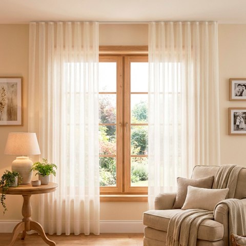 Firanka fantazyjna z ołowianką, wysokość 300cm, kolor 010 naturalny 001789/OLO/010/000300/1