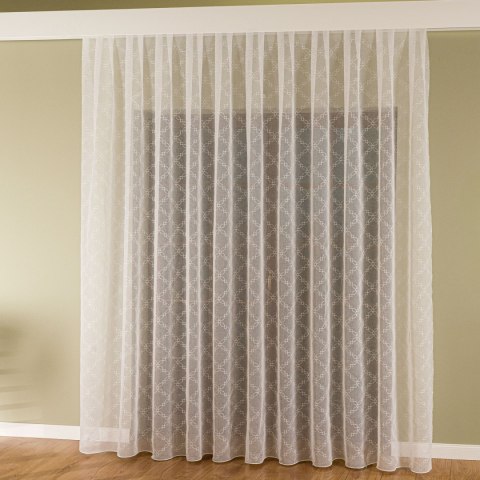 Firanka haftowana po całości z ołowianką, wysokość 280cm, kolor 001 biały 425060/OLO/001/000280/1