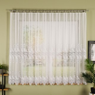 Firanka z aplikacją na markizecie 122467 wysokość 160 cm kolor biały