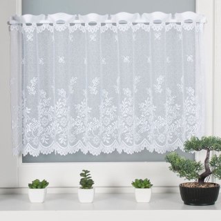 KAROLINA Zazdrostka żakardowa ze wzorem po całości, wysokość 40cm, kolor 001 biały D54160/000/001/000040/1