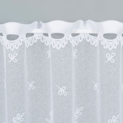 KAROLINA Zazdrostka żakardowa ze wzorem po całości, wysokość 40cm, kolor 001 biały D54160/000/001/000040/1