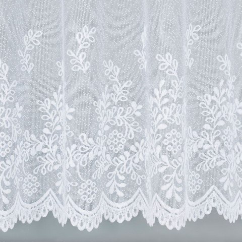 KAROLINA Zazdrostka żakardowa ze wzorem po całości, wysokość 40cm, kolor 001 biały D54160/000/001/000040/1