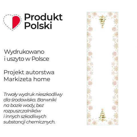 CHOINKI, ZIMOWA OPOWIEŚĆ Bieżnik NINA WODOODPORNA, 38x140cm, kolor 001 biały PBN336/KSP/C01/038140/1
