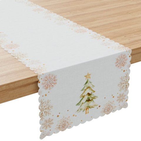 CHOINKI, ZIMOWA OPOWIEŚĆ Bieżnik NINA WODOODPORNA, 38x140cm, kolor 001 biały PBN336/KSP/C01/038140/1