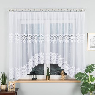 DARIA Firanka żakardowa gotowa, szerokość 500 x wysokość 160cm, kolor 001 biały 018982/FBL/001/500160/1