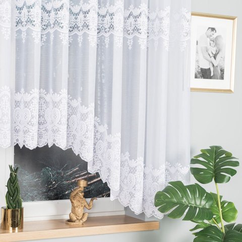 DARIA Firanka żakardowa gotowa, szerokość 500 x wysokość 160cm, kolor 001 biały 018982/FBL/001/500160/1