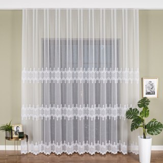 Firanka haftowana na metry FH0026 wysokość 285 cm kolor biały