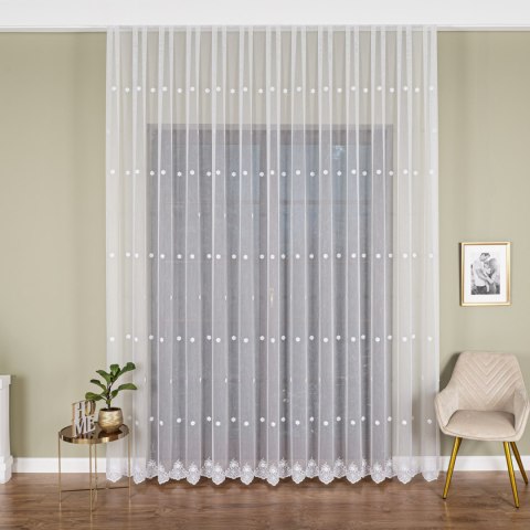 Firanka haftowana pasowa, wysokość 285cm, kolor 904 biały FH0021/000/904/000285/1