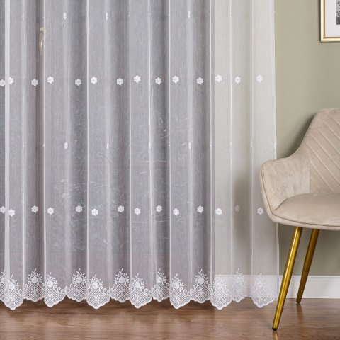 Firanka haftowana pasowa, wysokość 285cm, kolor 904 biały FH0021/000/904/000285/1