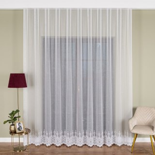 Firanka haftowana z samym dołem, wysokość 285cm, kolor 001 biały FH0022/768/001/000285/1