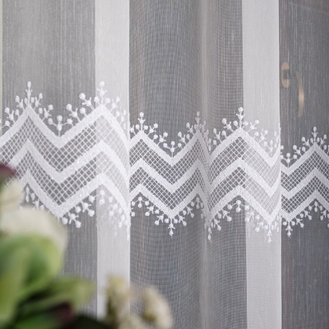 Firanka haftowana na metry FH0024 wysokość 170 cm kolor biały