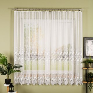 Firanka z aplikacją na markizecie 122467 wysokość 180 cm kolor biały