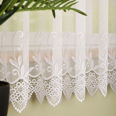 Firanka z aplikacją na markizecie 122467 wysokość 180 cm kolor biały