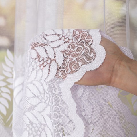 Firanka żakardowa na metry 049365 wysokość 160 cm kolor biały