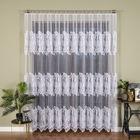 Firanka żakardowa na metry 049365 wysokość 250 cm kolor biały