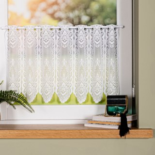 Zazdrostka żakardowa ze wzorem po całości, wysokość 40cm, kolor 001 biały 362770/000/001/000040/1