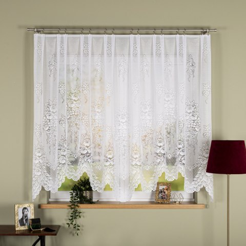 ADELA Firanka żakardowa odpasowana, szerokość 300 x wysokość 160cm, kolor 001 biały 361350/FOL/001/000161/1