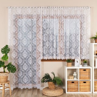 APOLONIA Firanka żakardowa gotowa na prosto, szerokość 140 x wysokość 230cm, kolor 001 biały 022702/FBP/001/140230/1