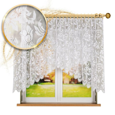 BARBARA Firanka żakardowa odpasowana, szerokość 300 x wysokość 140cm, kolor 001 biały 301101/FBL/001/300140/1