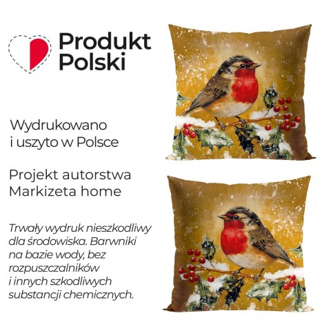 ELEGANCKI RUDZIK Poszewka dekoracyjna VELVET, 40x40cm, kolor 014 złoto-brązowy PBN339/POP/014/040040/1