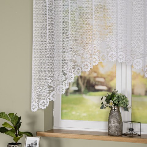 FAUSTYNA Firanka żakardowa gotowa, szerokość 250 x wysokość 120cm, kolor 001 biały 004411/FBL/001/250120/1