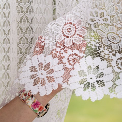 FAUSTYNA Firanka żakardowa odpasowana, szerokość 250cm x wysokość 120cm, kolor 001 biały 004411/FOL/001/000122/1