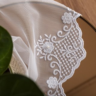 Firanka haftowana pasowa, wysokość 170cm, kolor 904 biały FH0021/000/904/000170/1