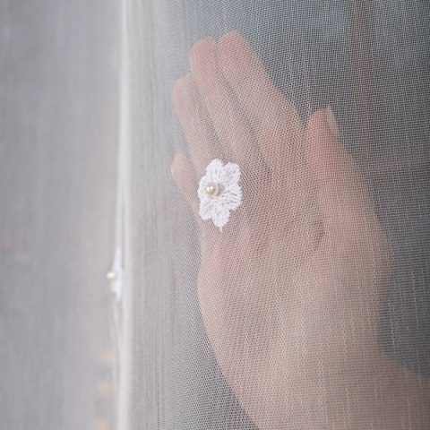 Firanka haftowana pasowa, wysokość 170cm, kolor 904 biały FH0021/000/904/000170/1