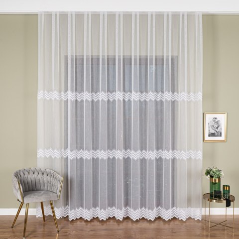 Firanka haftowana na metry FH0024 wysokość 285 cm kolor biały