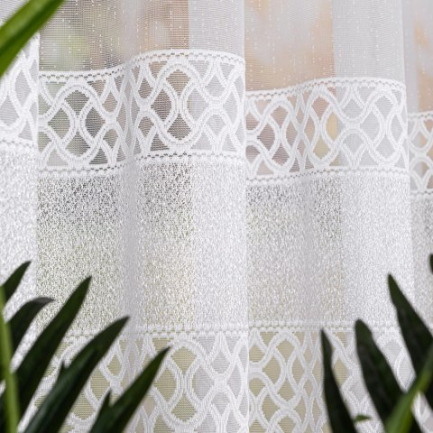 Firanka żakardowa pasowa, wysokość 155cm, kolor 001 biały 107627/000/001/000155/1