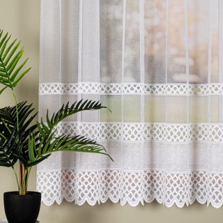 Firanka żakardowa pasowa, wysokość 175cm, kolor 001 biały 107627/000/001/000175/1