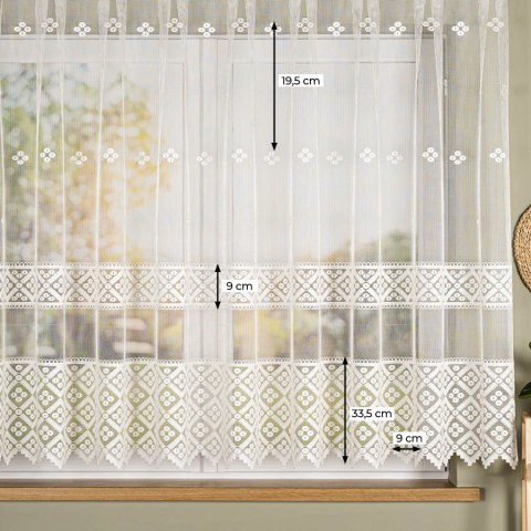 Firanka żakardowa na metry 011450 wysokość 155 cm kolor biały
