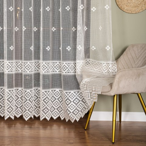 Firanka żakardowa na metry 011450 wysokość 250 cm kolor kremowy