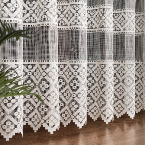 Firanka żakardowa na metry 011450 wysokość 250 cm kolor kremowy