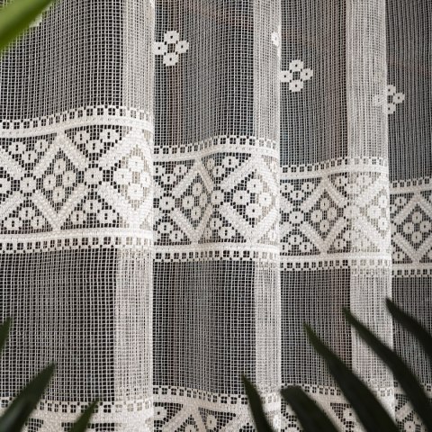 Firanka żakardowa na metry 011450 wysokość 250 cm kolor kremowy